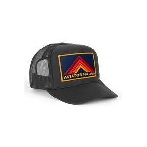 ?✨AVIATOR NATION BLUE MESH TRUCKER HAT RAINBOW HAIGHT ASHBURY PATCH O/S NWT Unisex Aviator Nation Logo Rainbow Vintage Trucker  main image 3